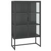 vidaXL h&oslash;jskab 80x35x135 cm st&aring;l og h&aelig;rdet glas antracitgr&aring;