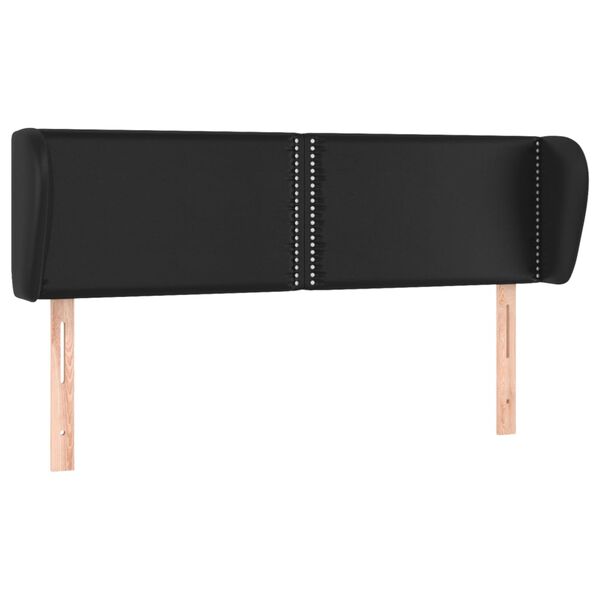 vidaXL sengegavl med kanter 147x23x78/88 cm kunstl&aelig;der sort