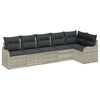 vidaXL Havesofa S&aelig;t 6 stk. Lysegr&aring; polyrattan