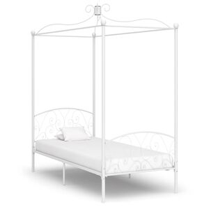 vidaXL sengestel til himmelseng 100 x 200 cm metal hvid