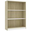 vidaXL bogreol 80x24x108 cm konstrueret tr&aelig; hvid og egetr&aelig;sfarvet
