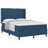vidaXL Box spring seng med pude med hovedg&aelig;rde Bl&aring; 200 x 140 cm Stof