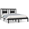 vidaXL sengeramme 150x200 cm King Size massivt tr&aelig; sort