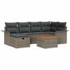 vidaXL Havesofa S&aelig;t med pude med opbevaring 7 pcs Gr&aring; polyrattan