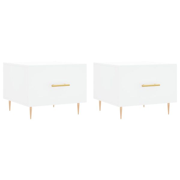 vidaXL sofaborde 2 stk. 50x50x40 cm konstrueret træ hvid