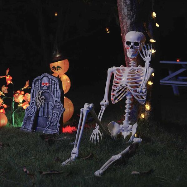 vidaXL Halloween Skelet 2 pcs Hvid 85 cm PVC