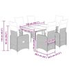 vidaXL bistros&aelig;t til haven 7 dele med hynder polyrattan sort