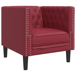 vidaXL Chesterfield-sofastol kunstl&aelig;der vinr&oslash;d