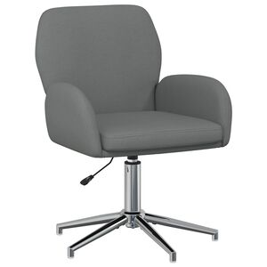 vidaXL Svingbar skrivebordsstol 54 x 58 x 90 cm M&oslash;rkegr&aring; Stof