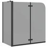vidaXL Bruser Indhegning Sort 120 x 68 x 130 cm ESG Glas og Aluminium