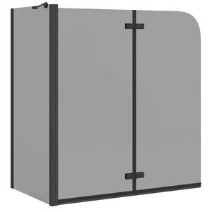 vidaXL Bruser Indhegning Sort 120 x 68 x 130 cm ESG Glas og Aluminium