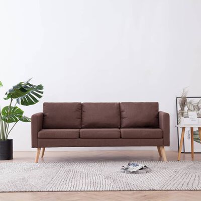 vidaXL 3-personers sofa i stof brun