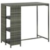 vidaXL barbord med opbevaringsstativ 120x60x110 cm polyrattan gr&aring;