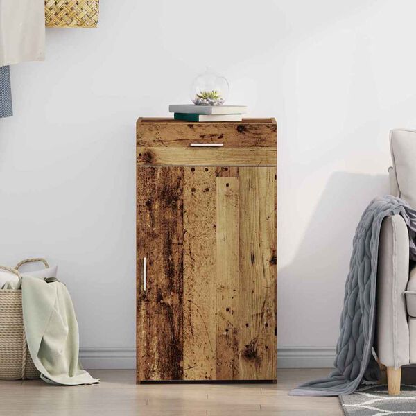 vidaXL Sideboard med skuffe Gammelt tr&aelig; 50 x 42,5 x 93 cm