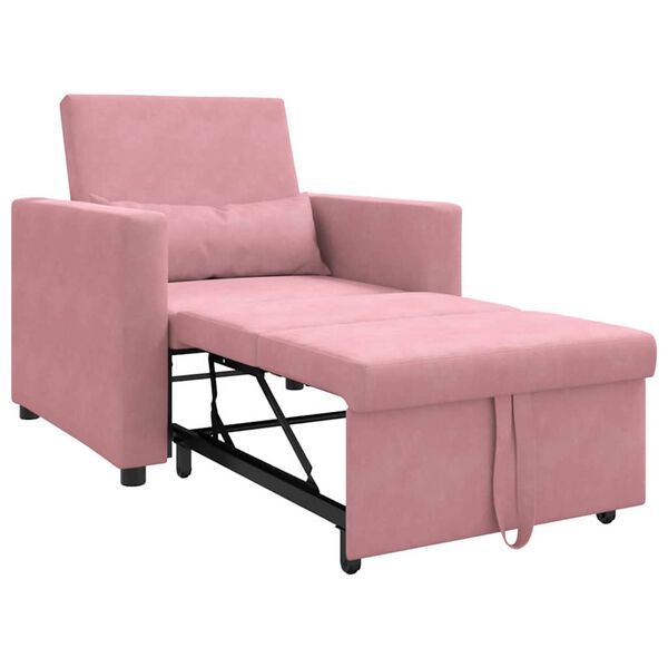 vidaXL Utr&aelig;kkelig sovesofa enkelt Lys pink 90 x 165 x 87 cm Fl&oslash;jl