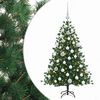 vidaXL Kunstigt juletr&aelig; med julekugle 150 cm 150 LED'er Varm hvid