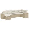 vidaXL sofas&aelig;t til haven 7 dele med hynder polyrattan beige