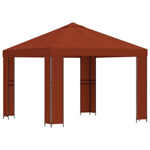 vidaXL Pavillon 3 x 3 m Terrakotta Polyester og St&aring;l 190 gsm