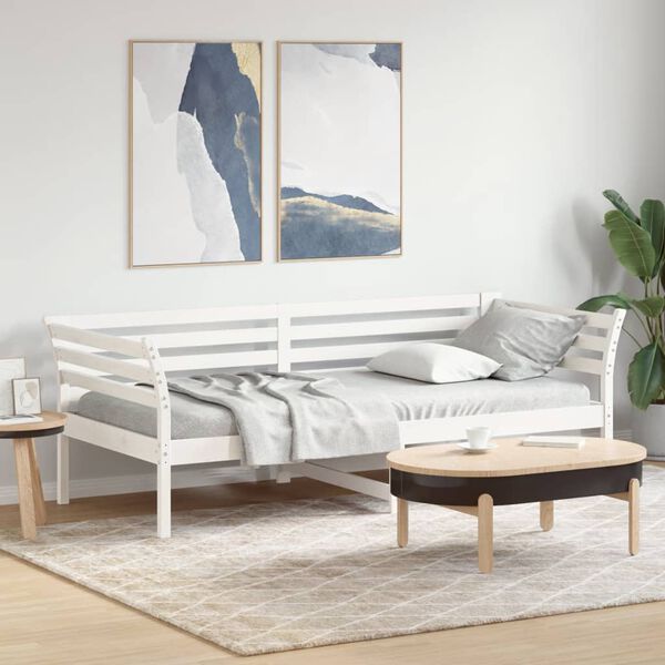 vidaXL daybed uden madras 80x200 cm massivt fyrretræ hvid
