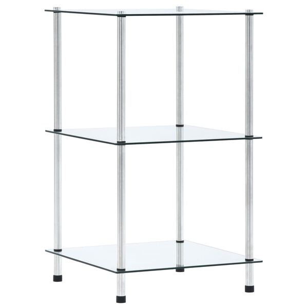 vidaXL reol 3 hylder 40x40x67 cm hærdet glas transparent