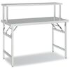 vidaXL k&oslash;kkenbord med tophylde 120x60x115 cm rustfrit st&aring;l