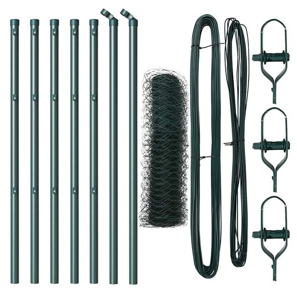 vidaXL Hegnsp&aelig;l Gr&oslash;n 10 x 0,8 m (50 mm mesh) St&aring;l og PVC