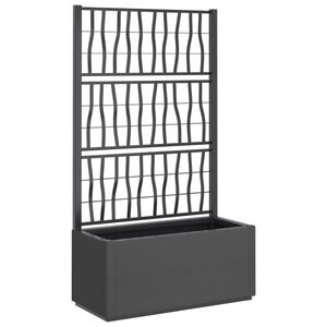 vidaXL plantekasse med espalier 80x36x140 cm PP m&oslash;rkegr&aring;