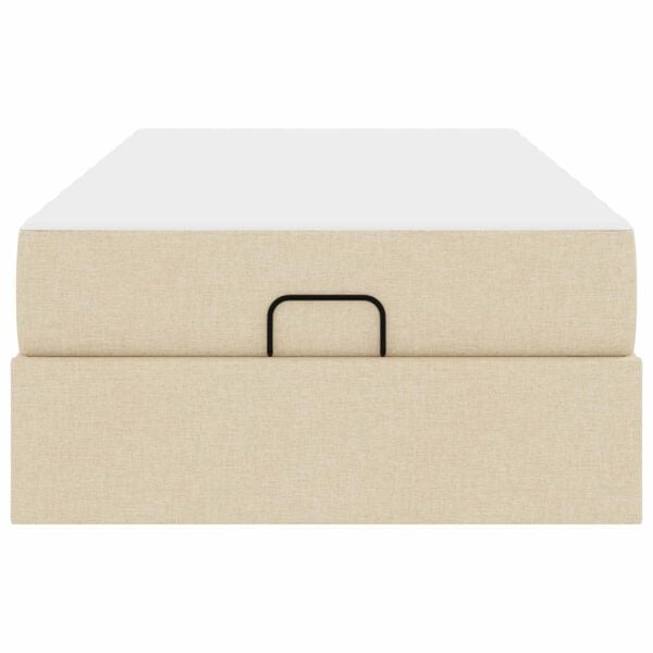 vidaXL Sengeramme med madras med madras 2 pcs Creme Stof