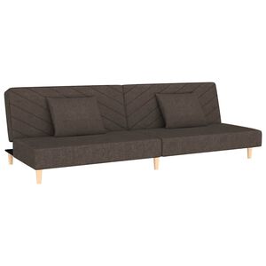 vidaXL 2-personers sovesofa med 2 puder stof brun