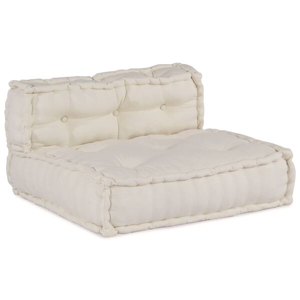vidaXL Modulsofa 3 pcs Creme Stof