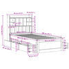 vidaXL seng med reol uden madras 90x200 cm massivt fyrretr&aelig; hvid