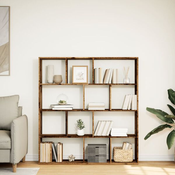 vidaXL bogskab 132x29x141,5 cm konstrueret tr&aelig; gammelt tr&aelig;look