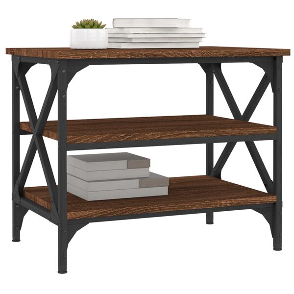 vidaXL sidebord 55x38x45 cm konstrueret tr&aelig; brun egetr&aelig;sfarve