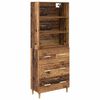 vidaXL Highboard Gammelt tr&aelig; 69,5 x 32,5 x 180 cm Konstrueret tr&aelig;
