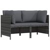 vidaXL 2-personers havesofa med hynder polyrattan gr&aring;