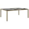 vidaXL havebord 200x150x75 cm h&aelig;rdet glas og polyrattan beige