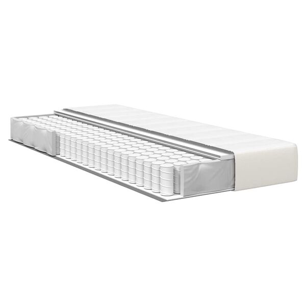 vidaXL Sengemadras med madras Creme 90 x 200 cm Stof