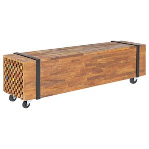 vidaXL tv-bord 110x30x32,5 cm massivt teaktr&aelig;