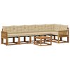 vidaXL Udend&oslash;rs sofagruppe med pude 7 pcs Naturlig og Beige