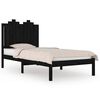 vidaXL sengeramme 100x200 cm massivt fyrretr&aelig; sort