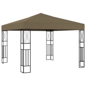 vidaXL pavillon 3x3 m stof gr&aring;brun
