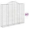 vidaXL buede gabionkurve 7 stk. 200x30x160/180 cm galvaniseret jern