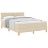 vidaXL Box spring seng med pude med hovedg&aelig;rde Creme 160 x 200 cm Stof
