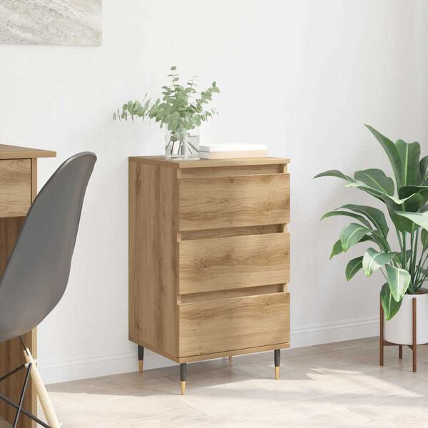 vidaXL Sideboard med skuffe artisan eg 35 x 40 x 70 cm Konstrueret tr&aelig;