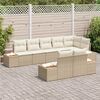 vidaXL Havesofa S&aelig;t med pude 8 pcs Beige Poly rattan