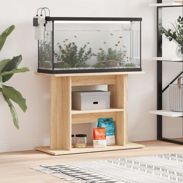 vidaXL akvariebord 80x35x60 cm konstrueret tr&aelig; sonoma-eg