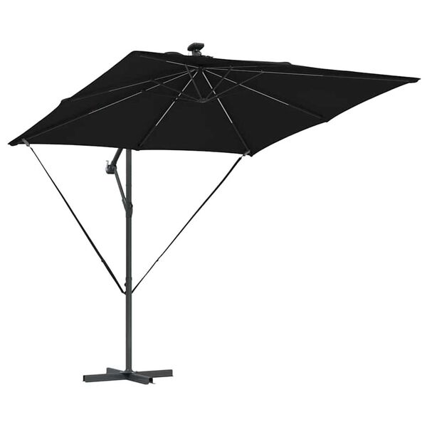 vidaXL Kantilever bananparasol Sort 249 x 249 x 250 cm