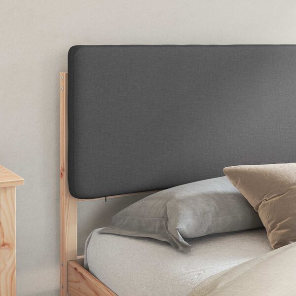 vidaXL Sengestel med Polstret Hovedgavl M&oslash;rkegr&aring; 200 x 200 cm