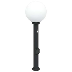 vidaXL pullertlampe med sensor og stikkontakt 80 cm sort IP44