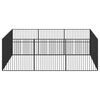vidaXL hundeg&aring;rd 12 paneler galvaniseret st&aring;l sort